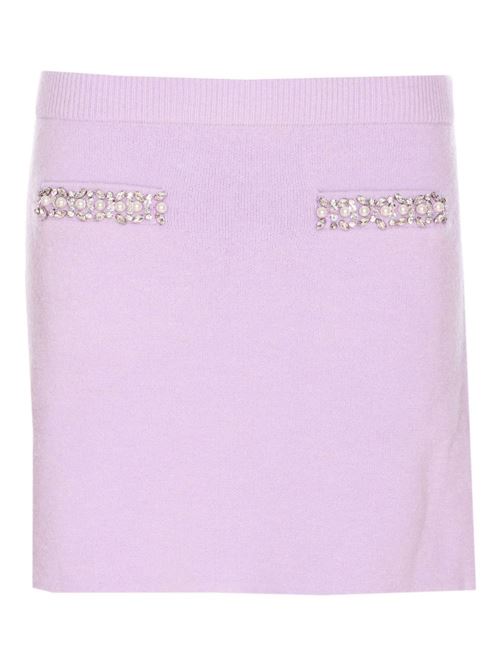 Knit skirt with crystals SELF PORTRAIT | PF25085SKLILAC
